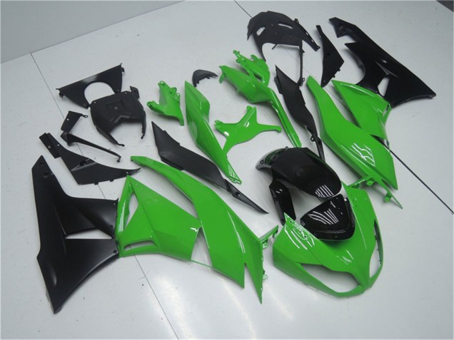 2009-2012 Kawasaki ZX6R Motorcycle Fairing Kits - Green Glossy Black Canada for Sale