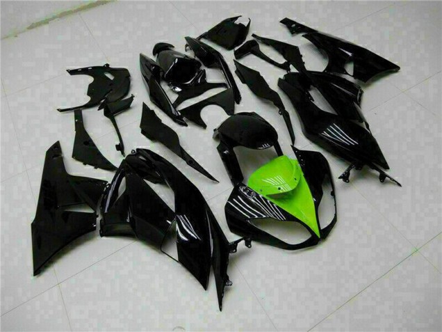 2009-2012 Kawasaki ZX6R Motorcycle Fairings - Glossy Black Green Canada for Sale