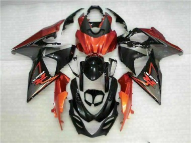 2009-2016 Suzuki GSXR 1000 Motorcycle Fairings - Orange Glossy Black Canada for Sale
