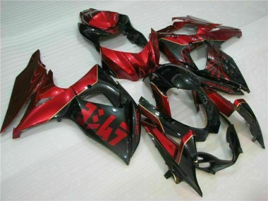 2009-2016 Suzuki GSXR 1000 Motorcycle Fairings - Red Glossy Black Canada for Sale