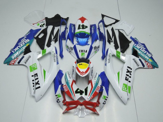 2009-2016 Suzuki GSXR 1000 Motorcycle Fairings - White Blue Red Yellow Green Fixi 41 Canada for Sale