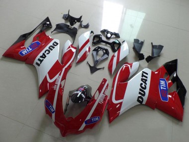 2011-2014 Ducati 1199 Motorcycle Fairings - White Red Tim Canada for Sale