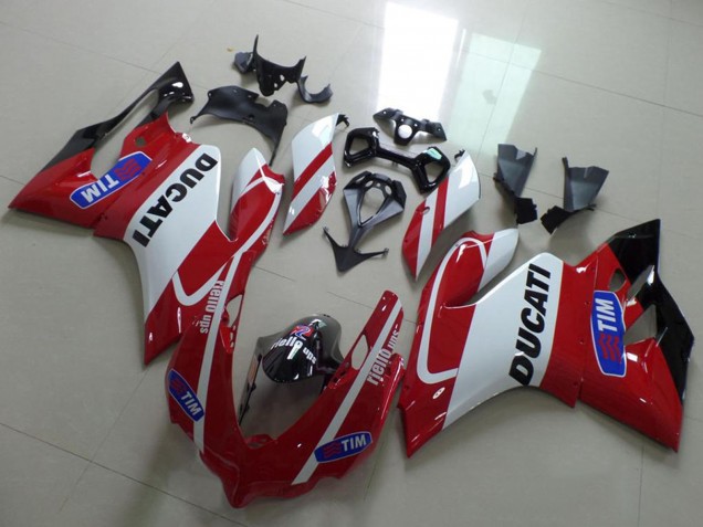 2011-2014 Ducati 1199 Motorcycle Fairings - White Red Tim Canada for Sale