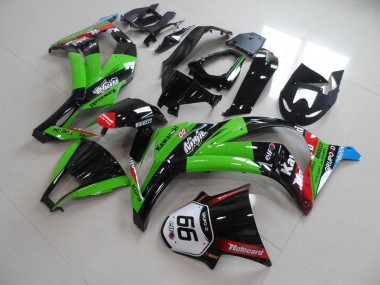 2011-2015 Kawasaki ZX10R Motorcycle Fairings - Green Red Glossy Black KIPS Motocard Elf 66 Canada for Sale