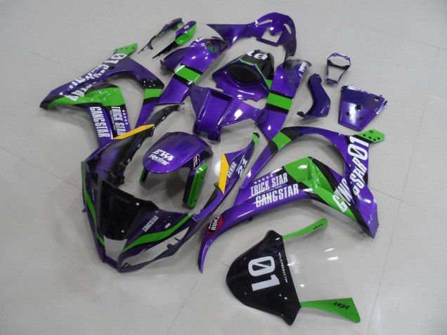 2011-2015 Kawasaki ZX10R Motorcycle Fairings - Purple Green Black White Trick Star Gangstar Eva Racing 01 Canada for Sale