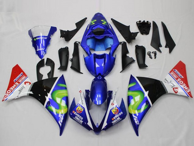 2012-2014 Yamaha YZF R1 Motorcycle Fairings - Blue White Red Glossy Black Green ENEOS Yamalube Canada for Sale