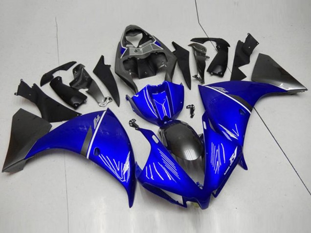 2012-2014 Yamaha YZF R1 Motorcycle Fairings - Blue White Glossy Black Canada for Sale
