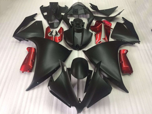 2012-2014 Yamaha YZF R1 Motorcycle Fairings - Matte Black Glossy Red Canada for Sale