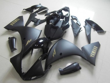 2012-2014 Yamaha YZF R1 Motorcycle Fairing - Glossy Black Matte Black Gold Decals Canada for Sale
