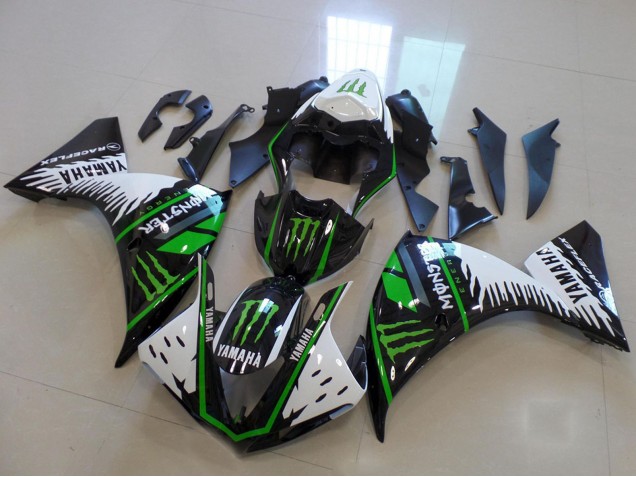 2012-2014 Yamaha YZF R1 Motorcycle Fairing - White Black Green Monster Canada for Sale