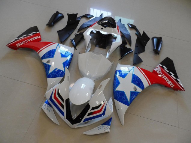 2012-2014 Yamaha YZF R1 Motorcycle Fairings - White Blue Red Black Star Canada for Sale
