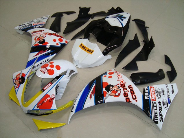 2012-2014 Yamaha YZF R1 Motorcycle Fairings - White Orange Yellow Blue Black Pepe Phone Canada for Sale