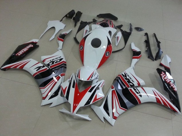 2012-2016 Honda CBR1000RR Motorcycle Fairings - White Red Silver Black One Heart Canada for Sale