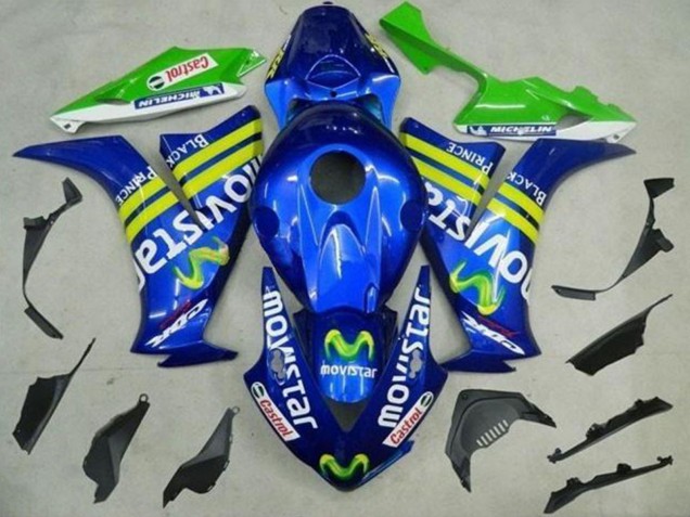 2012-2016 Honda CBR1000RR Motorcycle Fairings - Blue Yellow Green MoviStar Castrol Canada for Sale