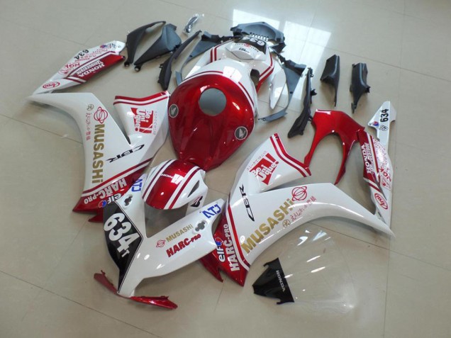 2012-2016 Honda CBR1000RR Motorcycle Fairings - White Red Musashi 634 Canada for Sale