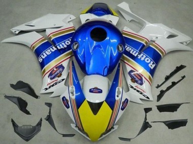 2012-2016 Honda CBR1000RR Motorcycle Fairings - White Blue Yellow Rothmans Canada for Sale