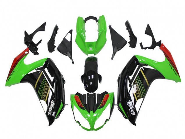 2012-2016 Kawasaki EX650 Motorcycle Fairings - Green Glossy Black Red Honeycomb Canada for Sale