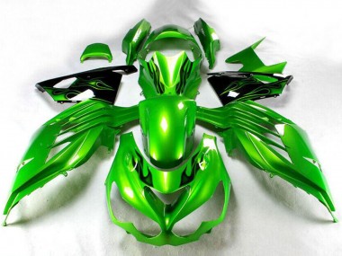 2012-2024 Kawasaki ZX14R ZZR1400 Motorcycle Fairing - Green Glossy Black Canada for Sale