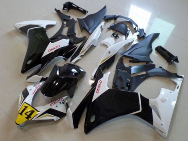 2013-2015 Honda CBR500R Motorcycle Fairings - White Yellow Glossy Black DENSO Canada for Sale