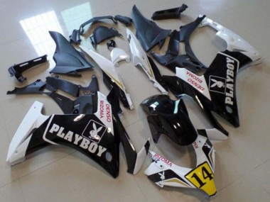 2013-2015 Honda CBR500R Motorcycle Fairings - White Yellow Glossy Black Playboy 14 Canada for Sale