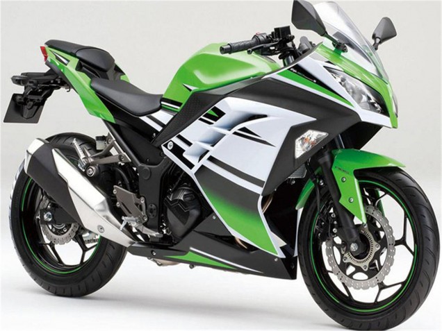 2013-2024 Kawasaki Ninja 300 EX300R Motorcycle Fairings - Green White Black Stripe Canada for Sale