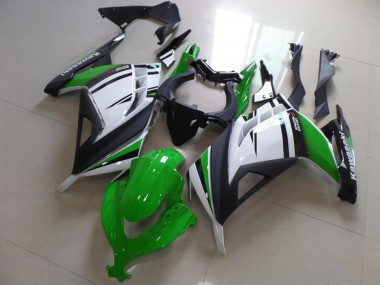 2013-2018 Kawasaki ZX300R Motorcycle Fairings - White Green Matte Black Canada for Sale