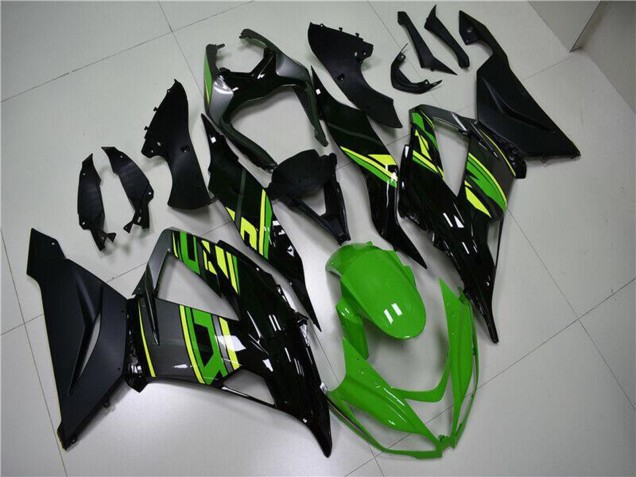 2013-2018 Kawasaki ZX6R Motorcycle Fairings - Green Yellow Glossy Black Matte Black Canada for Sale