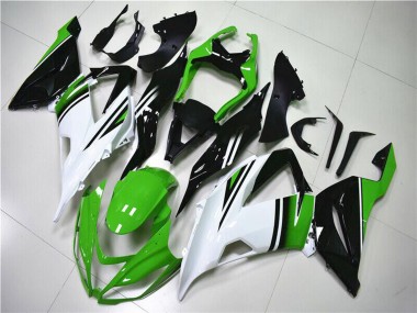 2013-2018 Kawasaki ZX6R Motorcycle Fairings - Green White Glossy Black Canada for Sale