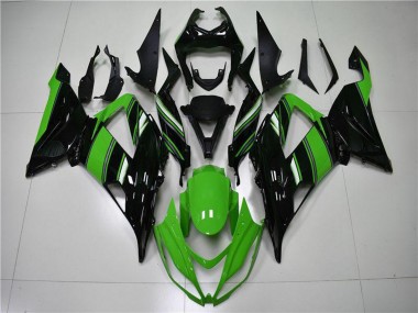 2013-2018 Kawasaki ZX6R Bike Fairings - Green Glossy Black Canada for Sale
