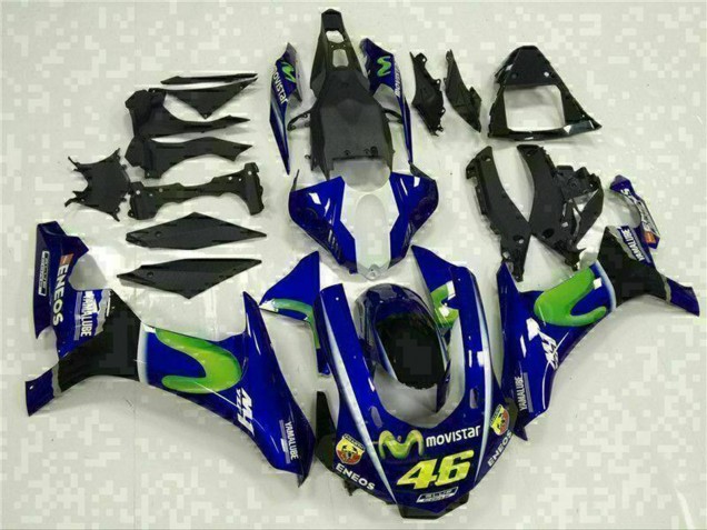 2015-2019 Yamaha YZF R1 Motorcycle Fairings - Blue Silver Black Green MoviStar Canada for Sale
