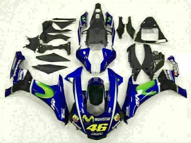2015-2019 Yamaha YZF R1 Motorcycle Fairings - Blue Silver Black Green MoviStar Canada for Sale