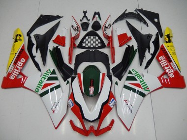 2009-2015 Aprilia RSV4 1000 Motorcycle Fairings - White Red Green Yellow Black Alitalia Canada for Sale