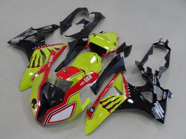 2009-2014 BMW S1000RR Motorcycle Fairings - Neon Yellow Red Glossy Black Monster Canada for Sale