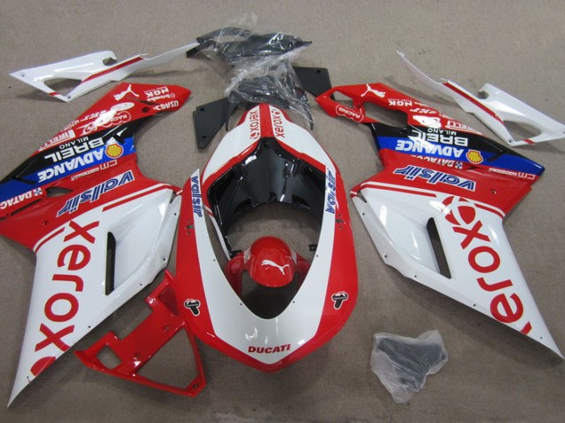 2007-2014 Ducati 1098 Motorcycle Fairings - White Red Blue Black Valsir Xerox Canada for Sale