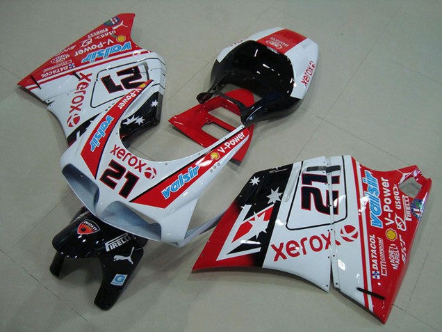 1993-2005 Ducati 748 916 996 996S Motorcycle Fairings - White Red Glossy Black Valsir Xerox 21 Canada for Sale