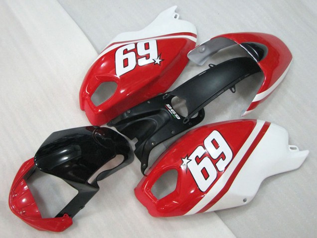 2008-2012 Ducati Monster 696 Motorcycle Fairings - White Red Glossy Black 69 Canada for Sale