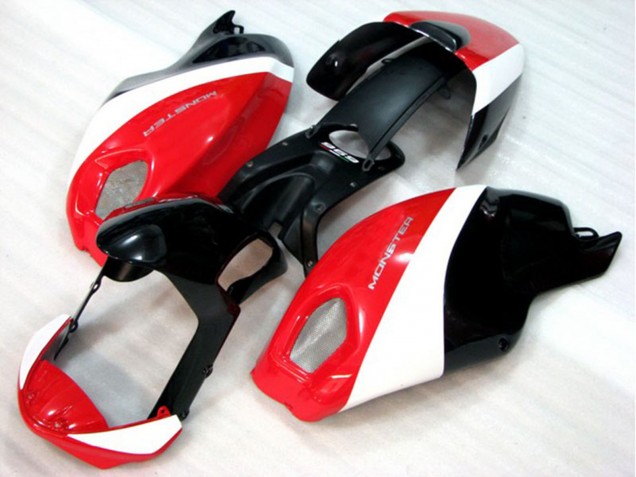 2008-2012 Ducati Monster 696 Motorcycle Fairing - White Red Glossy Black Canada for Sale