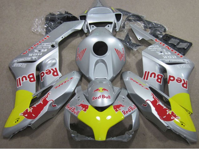 2004-2005 Honda CBR1000RR Motorcycle Fairings - Silver Yellow Red Bull Canada for Sale