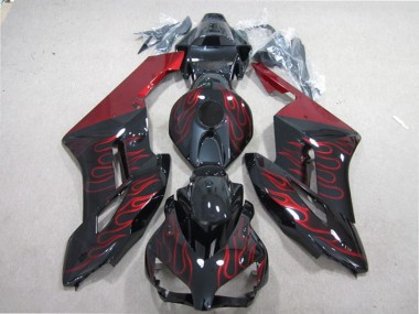 2004-2005 Honda CBR1000RR Motorcycle Fairing - Glossy Black Red Flame Canada for Sale