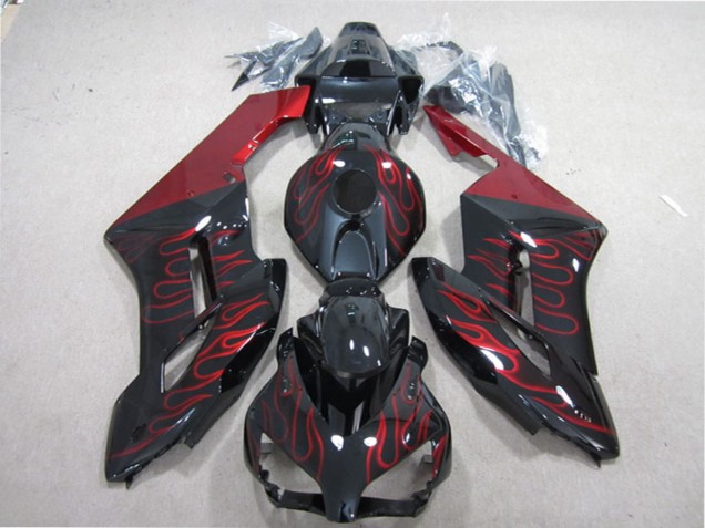 2004-2005 Honda CBR1000RR Motorcycle Fairing - Glossy Black Red Flame Canada for Sale