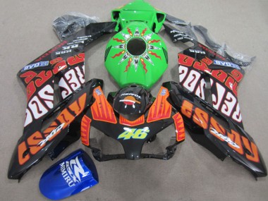 2004-2005 Honda CBR1000RR Motorcycle Fairings - Orange Green Rossi Glossy Black Repsol Rossi 46 Canada for Sale