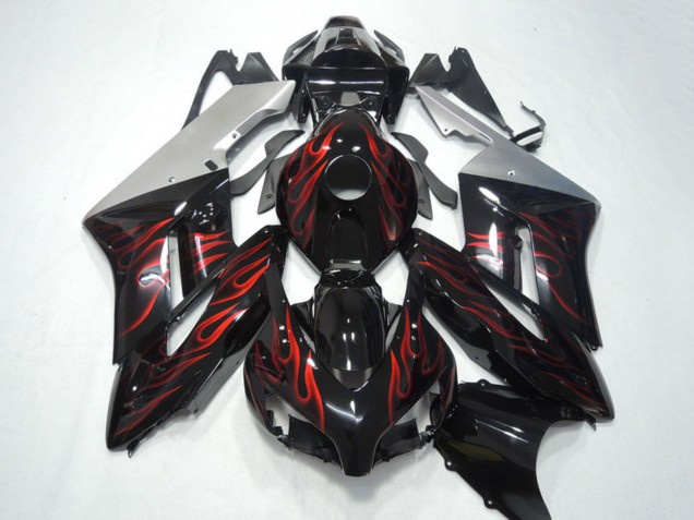 2004-2005 Honda CBR1000RR Motorcycle Fairings - Silver Glossy Black Red Flame Canada for Sale