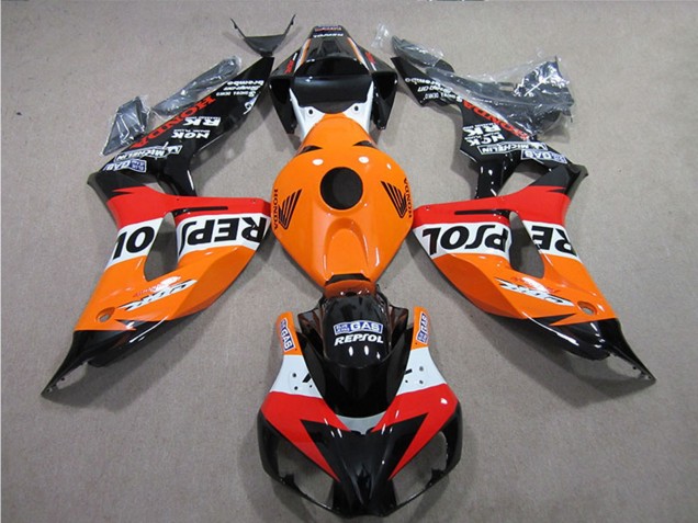2006-2007 Honda CBR1000RR Motorcycle Fairings Kits - Orange White Red Glossy Black Repsol Canada for Sale