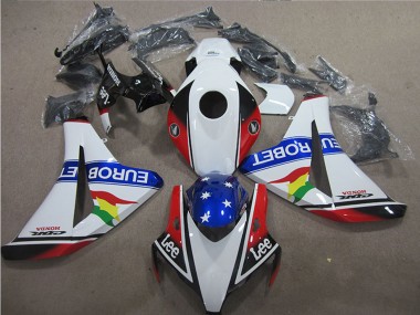 2008-2011 Honda CBR1000RR Motorcycle Fairings - White Red Blue Star Carrera EuroBet Lee Canada for Sale