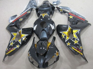 2006-2007 Honda CBR1000RR Motorcycle Fairings - Glossy Black Gold Star Energy Drink Canada for Sale