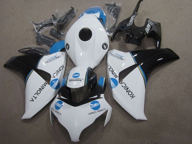 2008-2011 Honda CBR1000RR Motorcycle Fairing - White Blue Glossy Black Konica Minolta Canada for Sale
