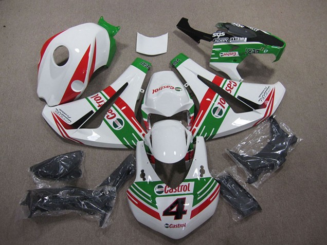 2008-2011 Honda CBR1000RR Motorcycle Fairings - White Red Green Castrol 4 Canada for Sale