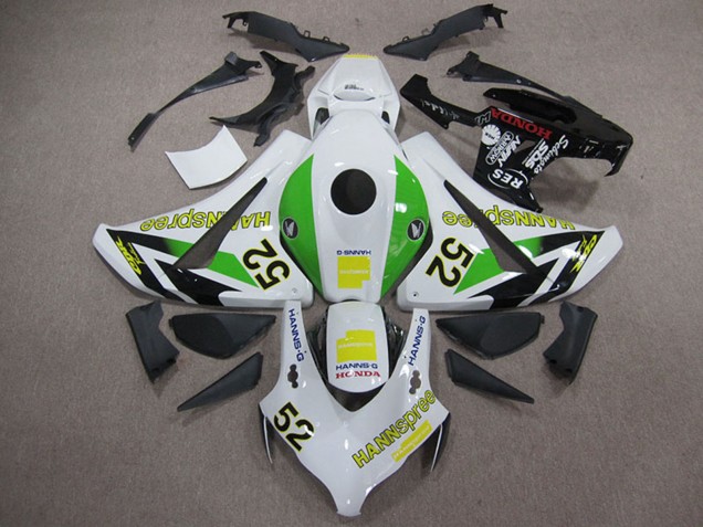 2008-2011 Honda CBR1000RR Motorcycle Fairings - White Green Yellow Glossy Black Hannspree 52 Canada for Sale