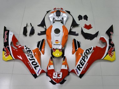 2017-2023 Honda CBR1000RR Motorcycle Fairings - Orange White Red Glossy Black Repsol Red Bull 93 Canada for Sale