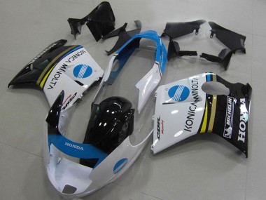1996-2007 Honda CBR1100XX Blackbird Motorcycle Fairings - White Blue Glossy Black Konica Minolta Canada for Sale